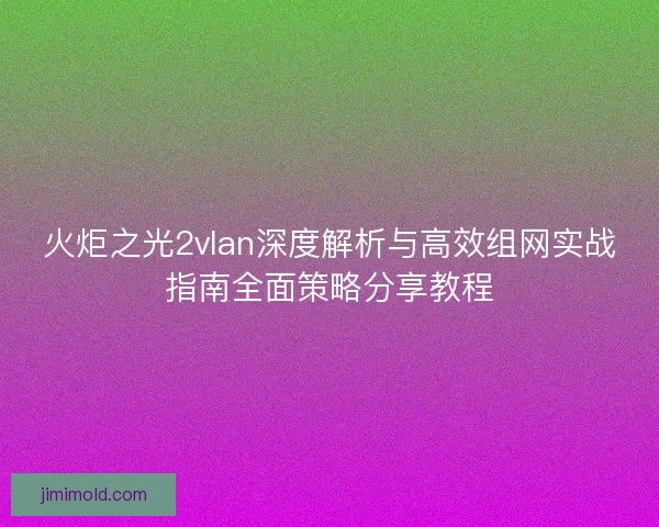 火炬之光2vlan深度解析与高效组网实战指南全面策略分享教程