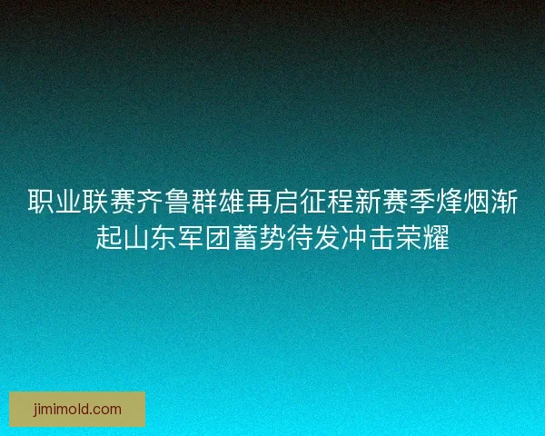 职业联赛齐鲁群雄再启征程新赛季烽烟渐起山东军团蓄势待发冲击荣耀