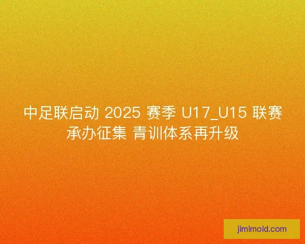 中足联启动 2025 赛季 U17_U15 联赛承办征集 青训体系再升级