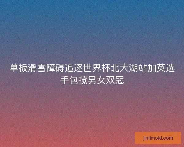 单板滑雪障碍追逐世界杯北大湖站加英选手包揽男女双冠